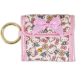 image:imageSonix Quilted Earbud Pouch  Premium Cotton Bag Charm for AirPods Keychain Storage Case Cover with Carabiner Ring  Red MonchhichiHello Kitty Pink Bows