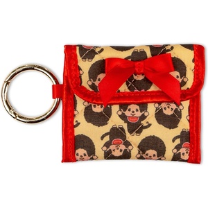 image:imageSonix Quilted Earbud Pouch  Premium Cotton Bag Charm for AirPods Keychain Storage Case Cover with Carabiner Ring  Red MonchhichiMonchhichi AOP Latte