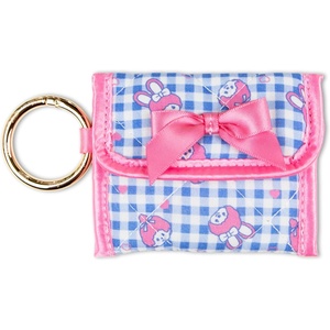 image:imageSonix Quilted Earbud Pouch  Premium Cotton Bag Charm for AirPods Keychain Storage Case Cover with Carabiner Ring  Red MonchhichiMonchhichi Blue Gingham