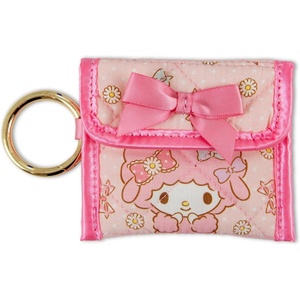 image:imageSonix Quilted Earbud Pouch  Premium Cotton Bag Charm for AirPods Keychain Storage Case Cover with Carabiner Ring  Red MonchhichiMy Sweet Piano