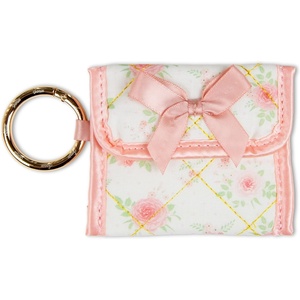 image:imageSonix Quilted Earbud Pouch  Premium Cotton Bag Charm for AirPods Keychain Storage Case Cover with Carabiner Ring  Red MonchhichiPatchwork Cottage