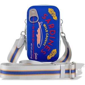 image:imageSonix x Sanrio Universal Phone Pouch  Crossbody Bag for Cell Phone 3in1 Phone Purse Wallet  Hello Kitty Black Bows  Vegan Patent Leather  Shiny Glossy FinishSardines  Blue