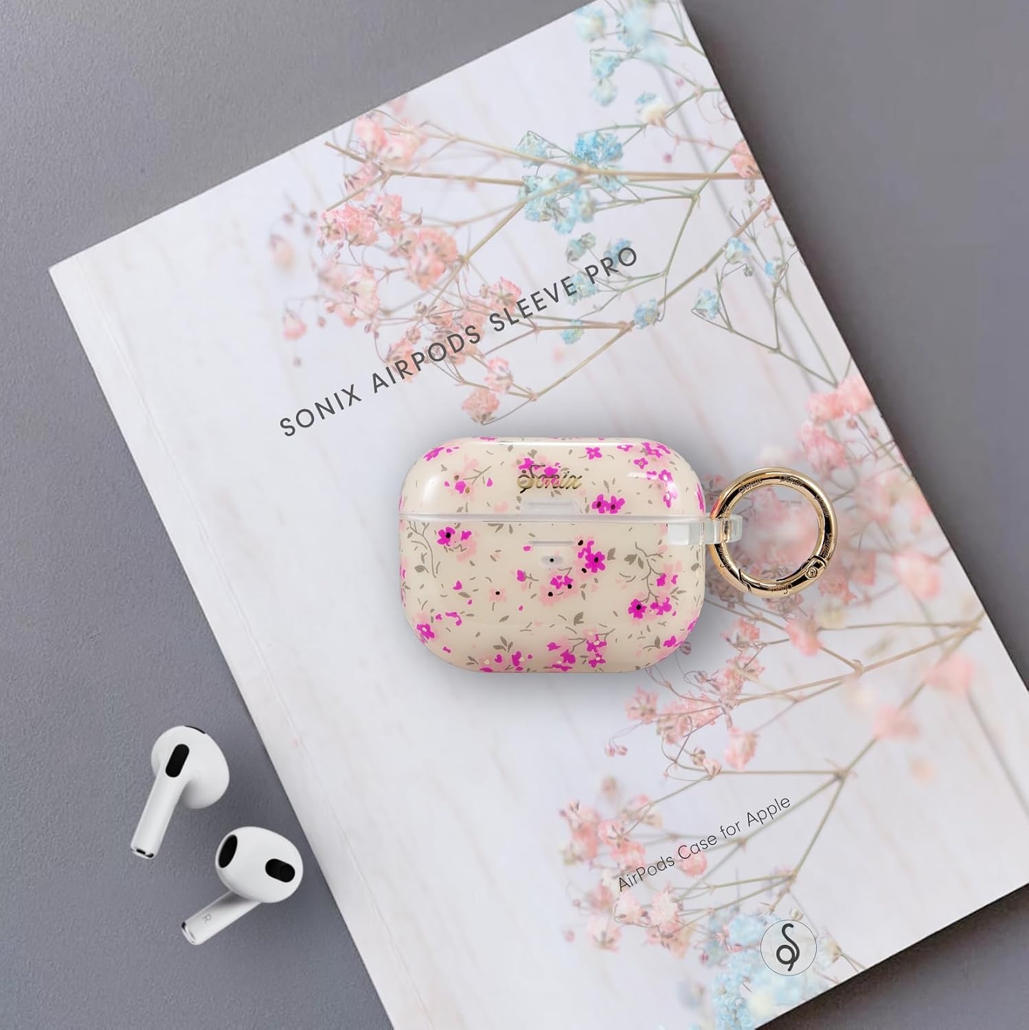 image:imageSonix x Sanrio Cases for AirPods Pro 1st Gen  Hard Cover Protective Case for Apple AirPods Pro Gen 1  Cinnamoroll Lovely RibbonsCottage Floral Pink