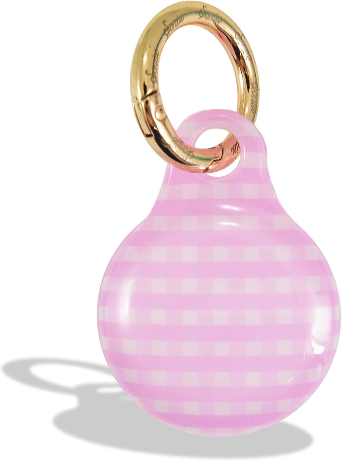 image:imageSonix Cases for Apple AirTags with Gold Carabiner  AirTag Hard Cover Protective Case  AirTag Holder Keychain  Jelly ApricotGingham Pink