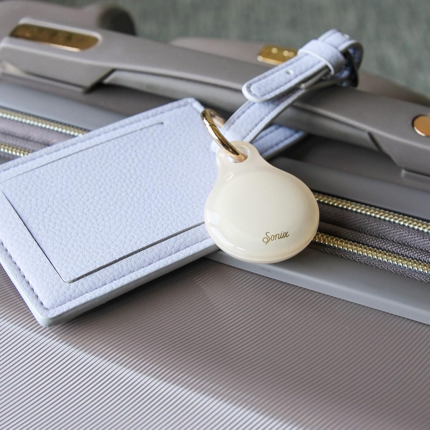 image:imageSonix Cases for Apple AirTags with Gold Carabiner  AirTag Hard Cover Protective Case  AirTag Holder Keychain  Jelly ApricotJelly Apricot