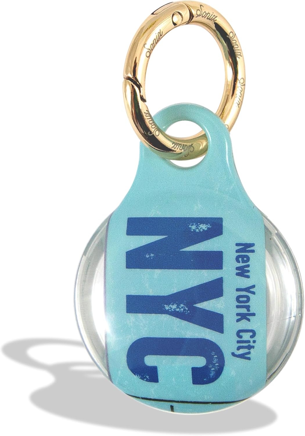 image:imageSonix Cases for Apple AirTags with Gold Carabiner  AirTag Hard Cover Protective Case  AirTag Holder Keychain  Jelly ApricotNew York City