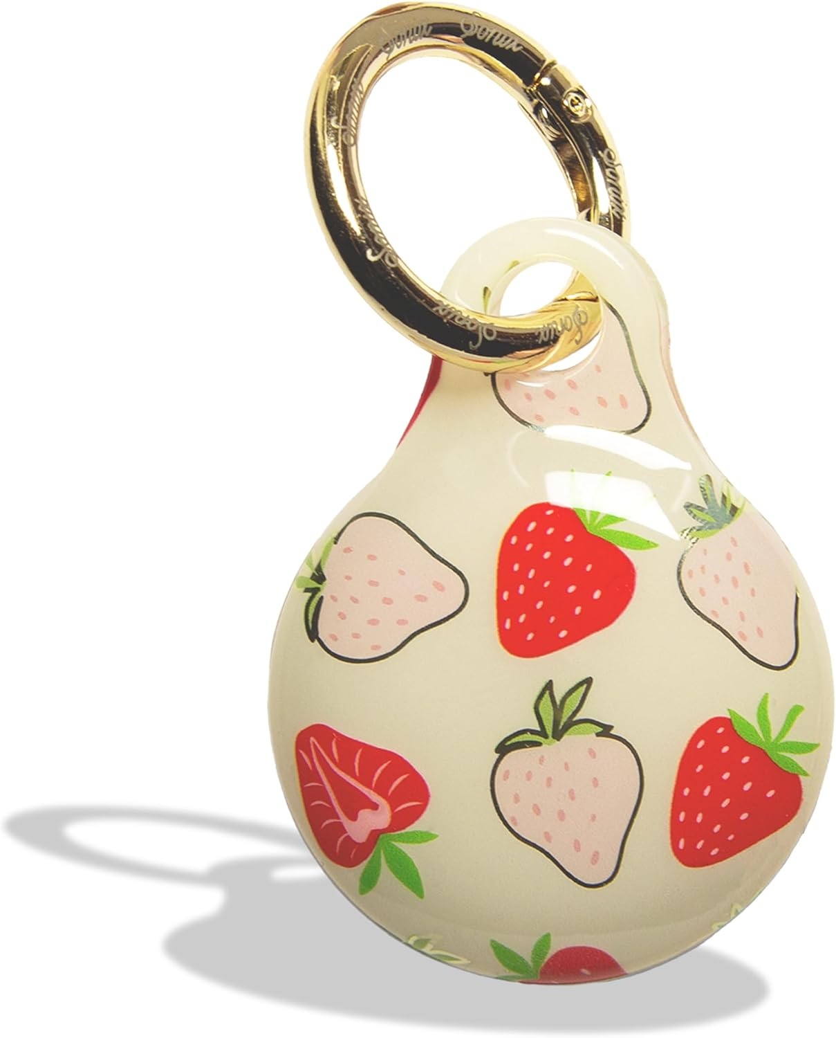 image:imageSonix Cases for Apple AirTags with Gold Carabiner  AirTag Hard Cover Protective Case  AirTag Holder Keychain  Jelly ApricotWild Strawberries