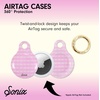 image:imageSonix Cases for Apple AirTags with Gold Carabiner  AirTag Hard Cover Protective Case  AirTag Holder Keychain  Jelly ApricotGingham Pink