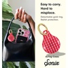 image:imageSonix Cases for Apple AirTags with Gold Carabiner  AirTag Hard Cover Protective Case  AirTag Holder Keychain  Jelly ApricotGingham Red