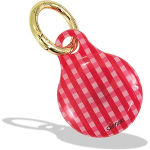 image:imageSonix Cases for Apple AirTags with Gold Carabiner  AirTag Hard Cover Protective Case  AirTag Holder Keychain  Jelly ApricotGingham Red