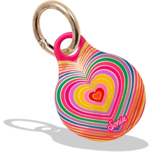 image:imageSonix Cases for Apple AirTags with Gold Carabiner  AirTag Hard Cover Protective Case  AirTag Holder Keychain  Jelly ApricotRainbow Heart