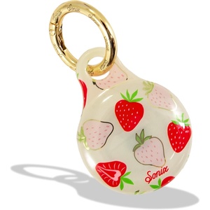 image:imageSonix Cases for Apple AirTags with Gold Carabiner  AirTag Hard Cover Protective Case  AirTag Holder Keychain  Jelly ApricotWild Strawberries